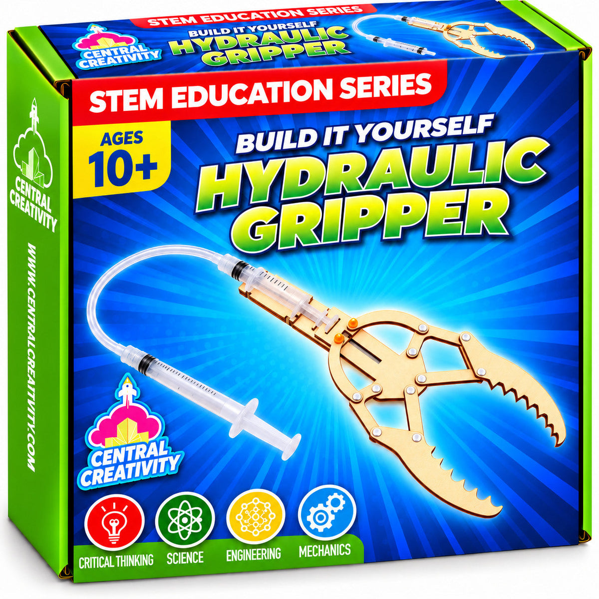 Hydraulic Gripper Kit box, Central Creativity STEM Education Series, ages 10 plus