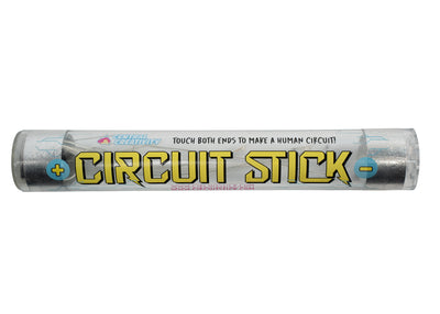 The Circuit Stick: a clear acrylic tube with a metal contact at each end