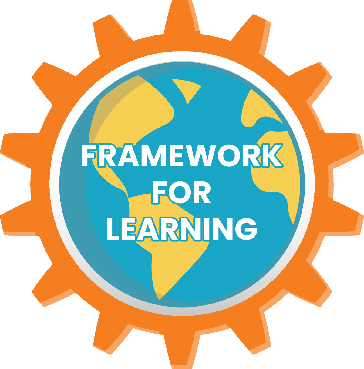 The Framework for Learning mark: an orange gear ringing a blue and yellow globe, with the words Framework for Learning set across it.