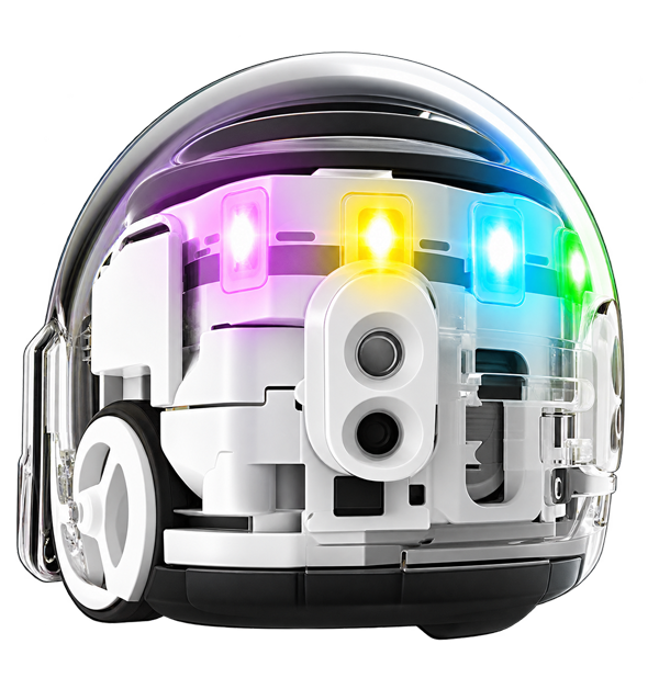 The Evo robot alone, clear shell, square on against white.