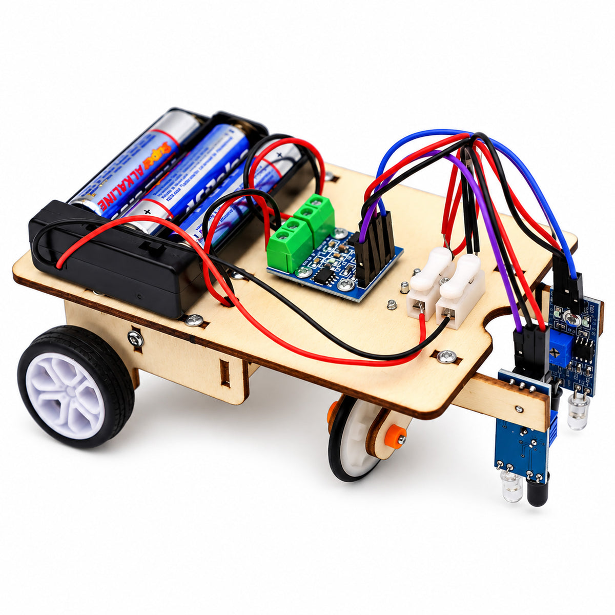 The assembled Line Tracing Car photographed against a plain white background.